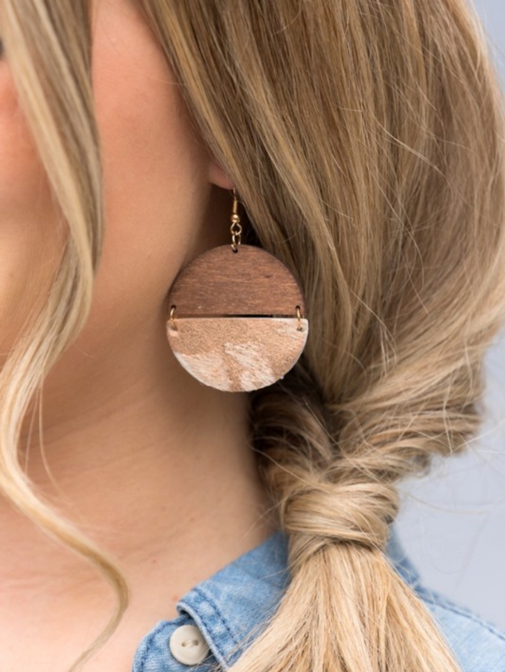✨ Rose Gold Cowhide Earrings |‎ Glam Western Statement ✨